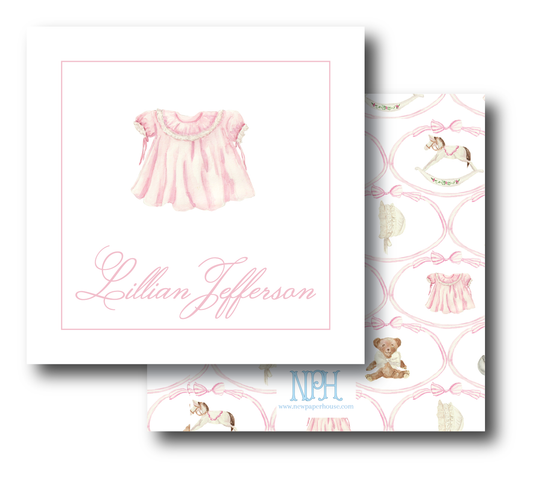 Heirloom Pink Baby Dress Enclosure Card