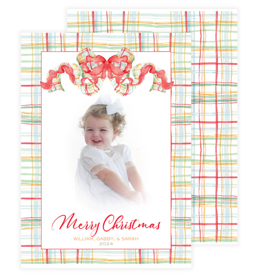 Holiday Plaid Bow Card