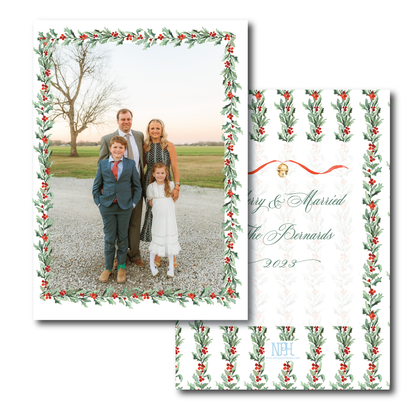 Holly Garland Holiday Card