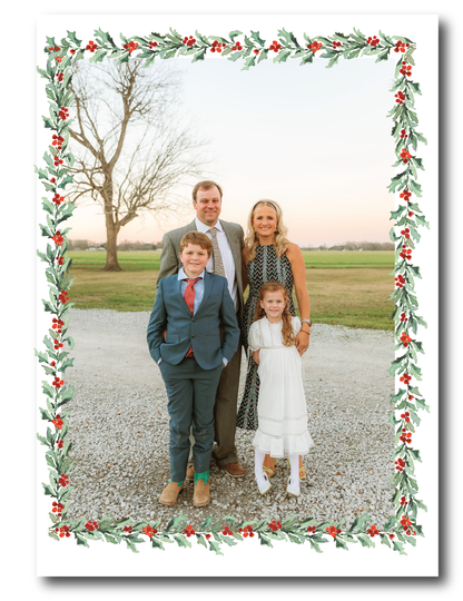 Holly Garland Holiday Card