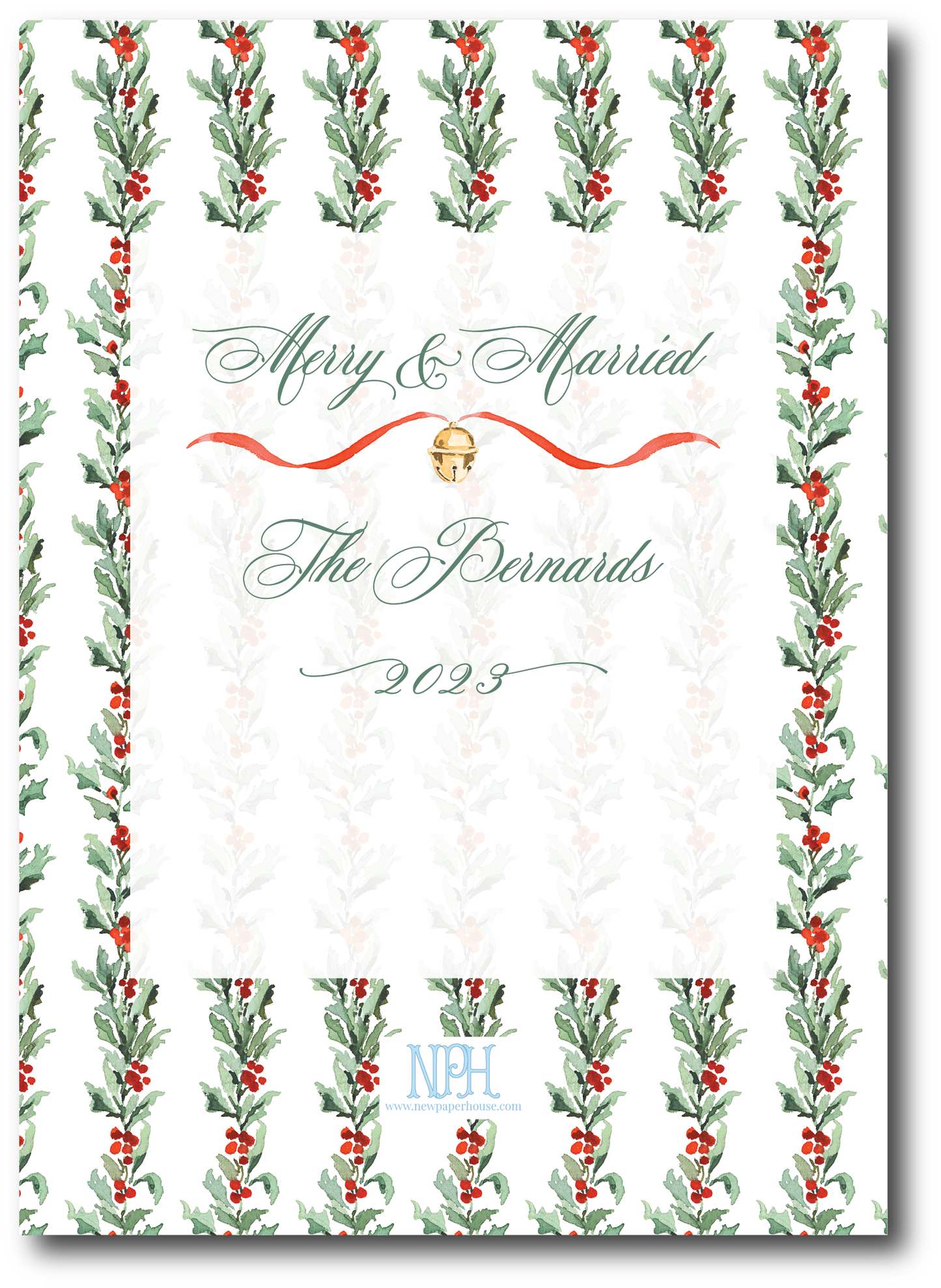 Holly Garland Holiday Card