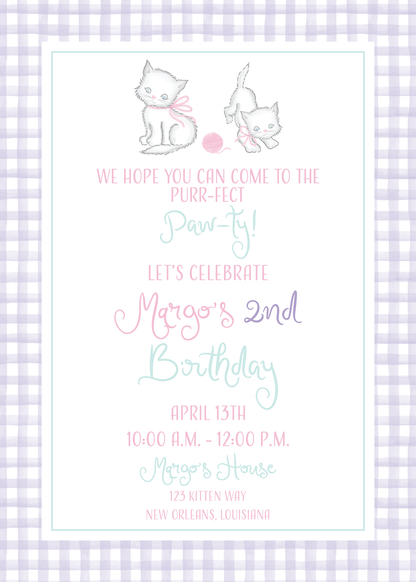 Kitten Birthday Invitation