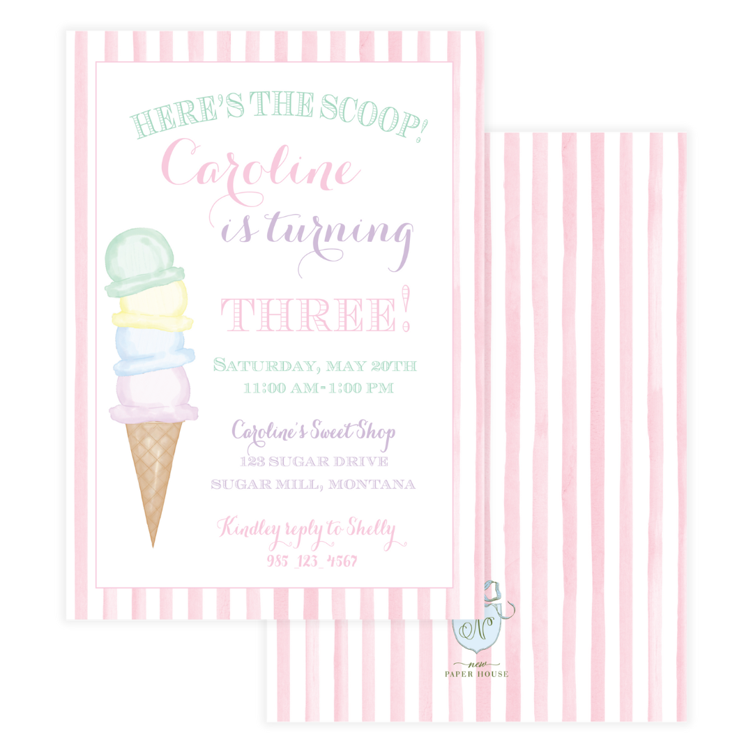 Ice Cream Birthday Invitation