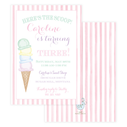 Ice Cream Birthday Invitation