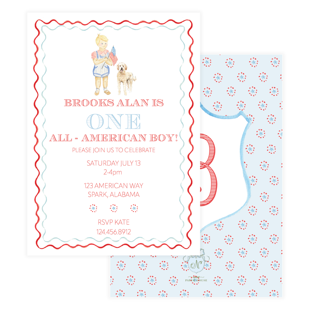 All-American Boy Invitation