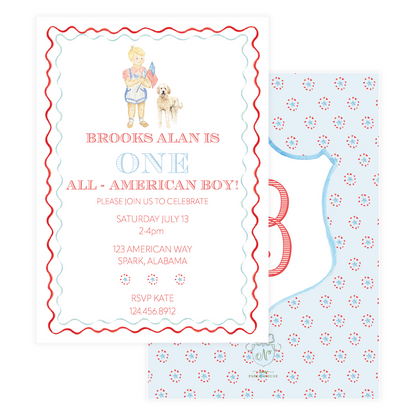 All-American Boy Invitation