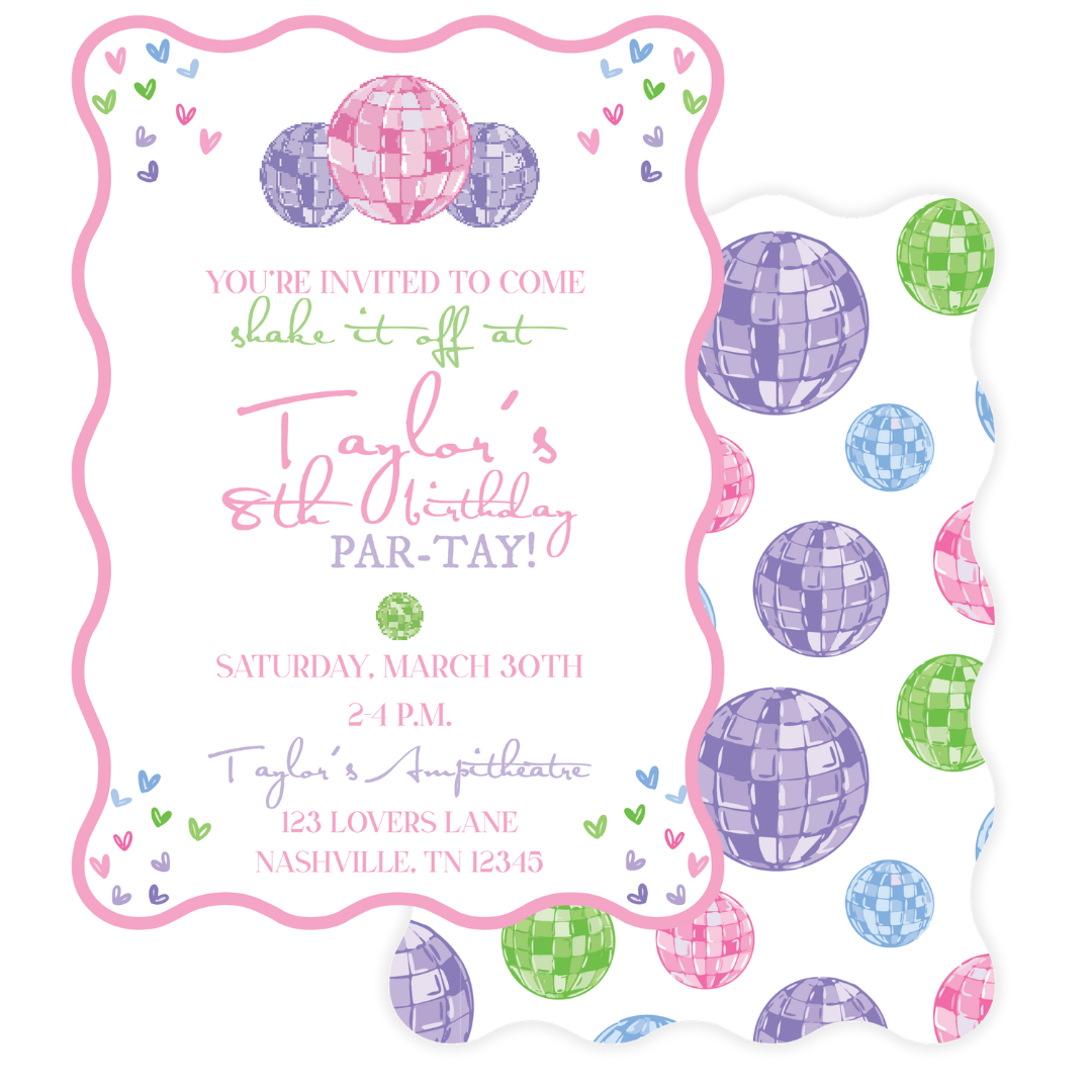 Swiftie Disco Ball Invitation