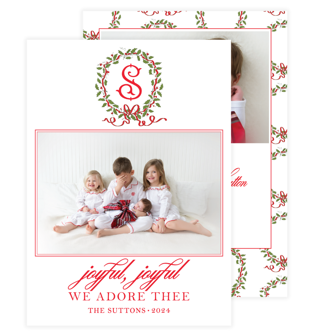 Holly & Berry Crest Holiday Card