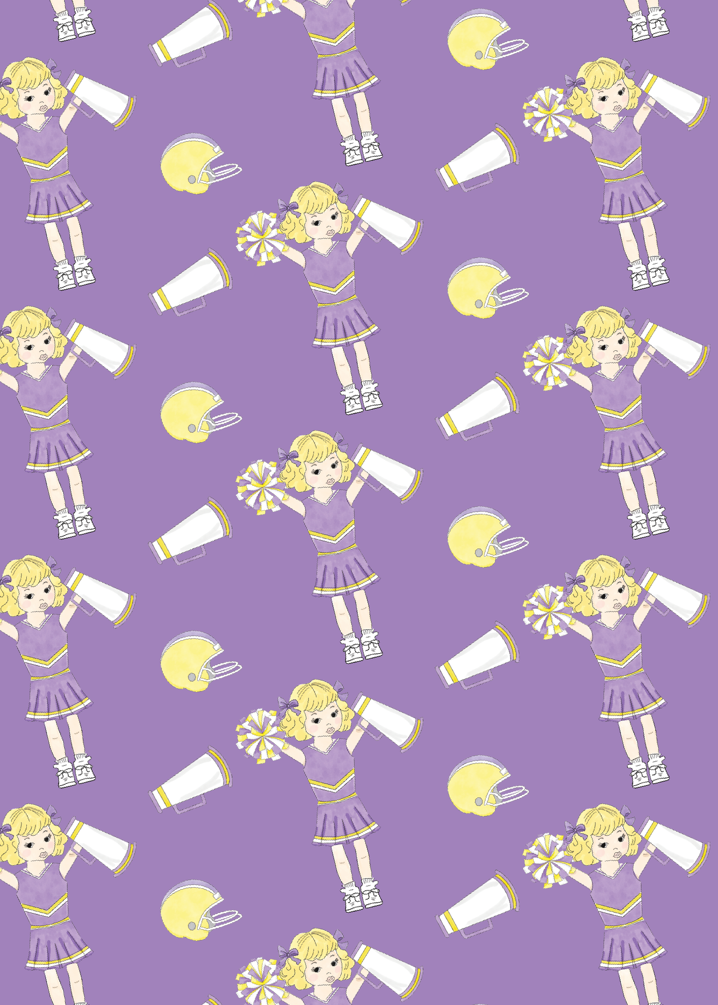 LSU Cheer Birthday Party Invitation (Customize Cheerleader Hair Color)