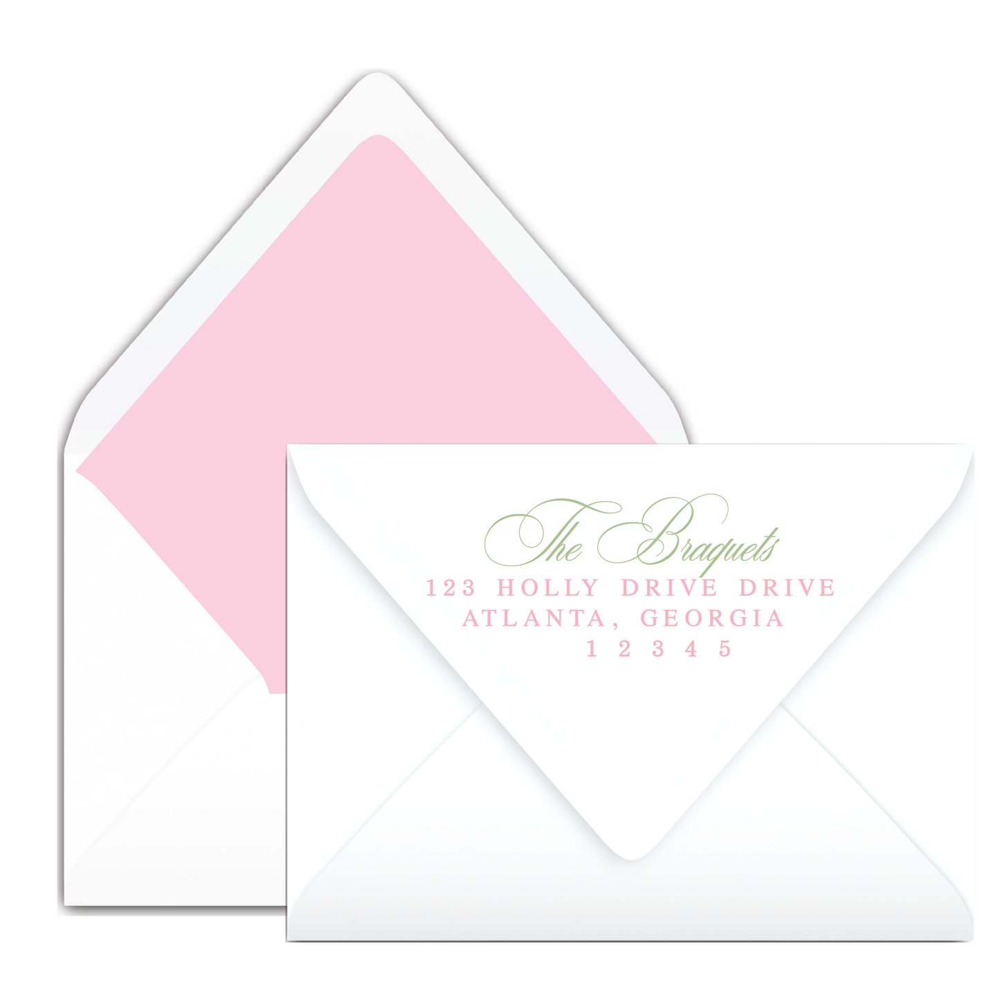 Pink Bow Lemon Garland Holiday Card