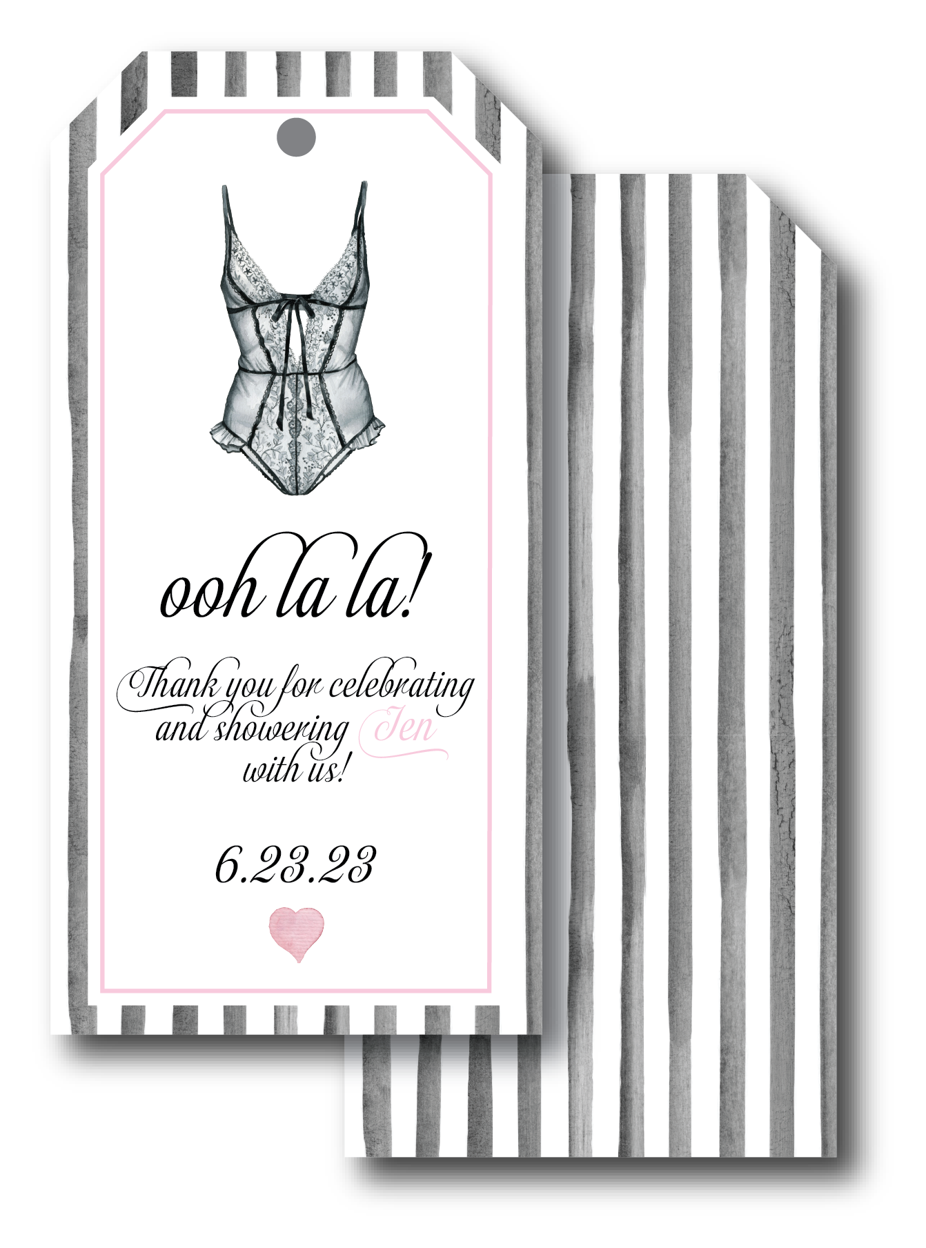 Lingerie Shower Favor Tag