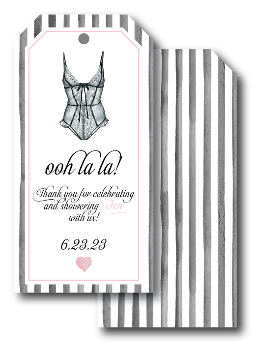 Lingerie Shower Favor Tag