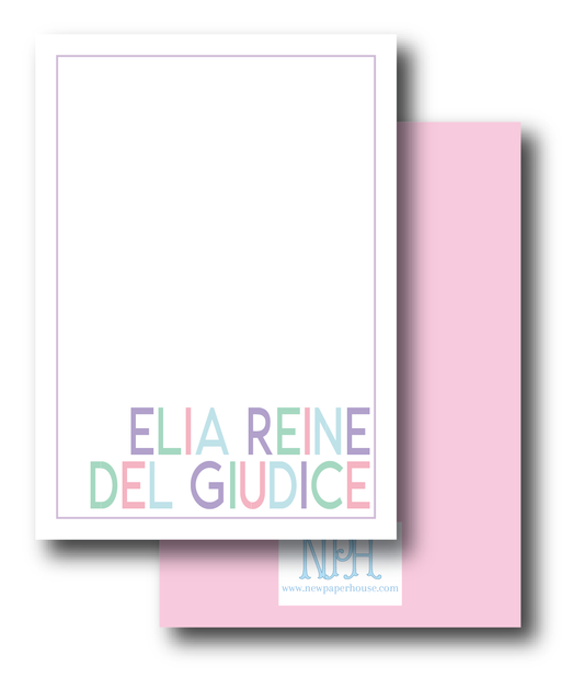 Modern Name Rainbow Enclosure Card- Customize Color(s)