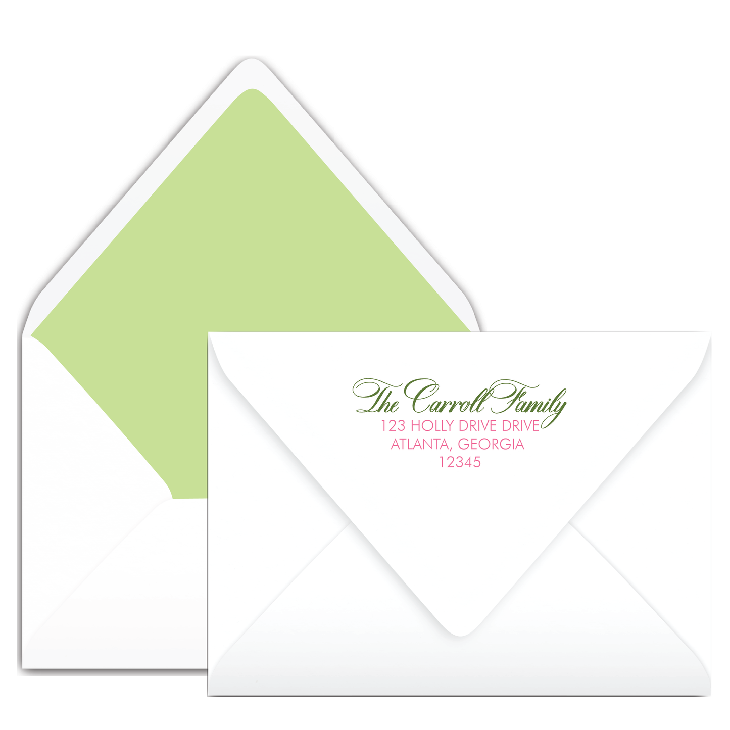 Pink & Green Nutcracker Holiday Card