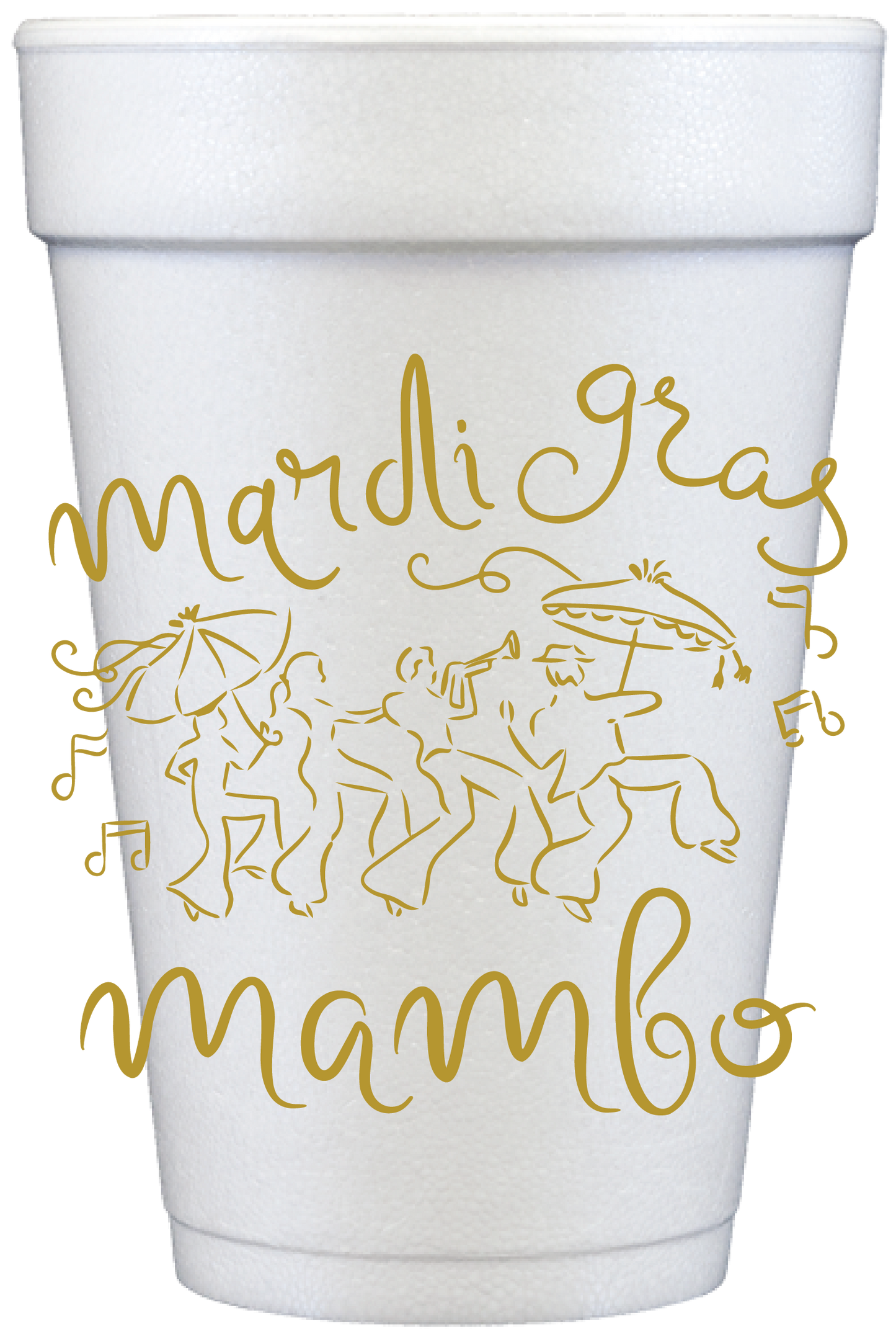 Mardi Gras Mambo Jazz Band  20 oz Foam Cups