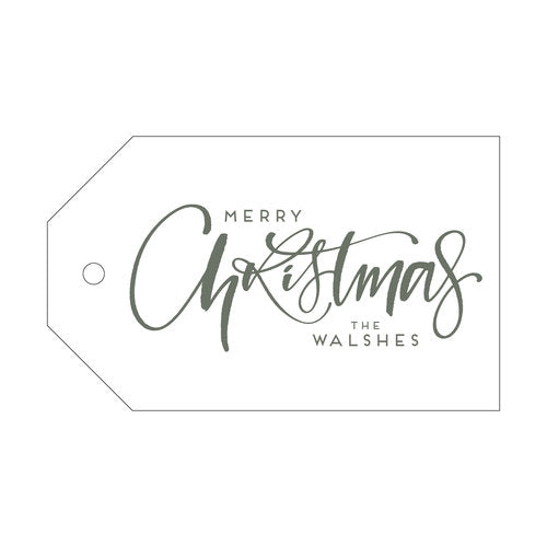 Merry Christmas Fun Script Letterpress/Foil Holiday Tags