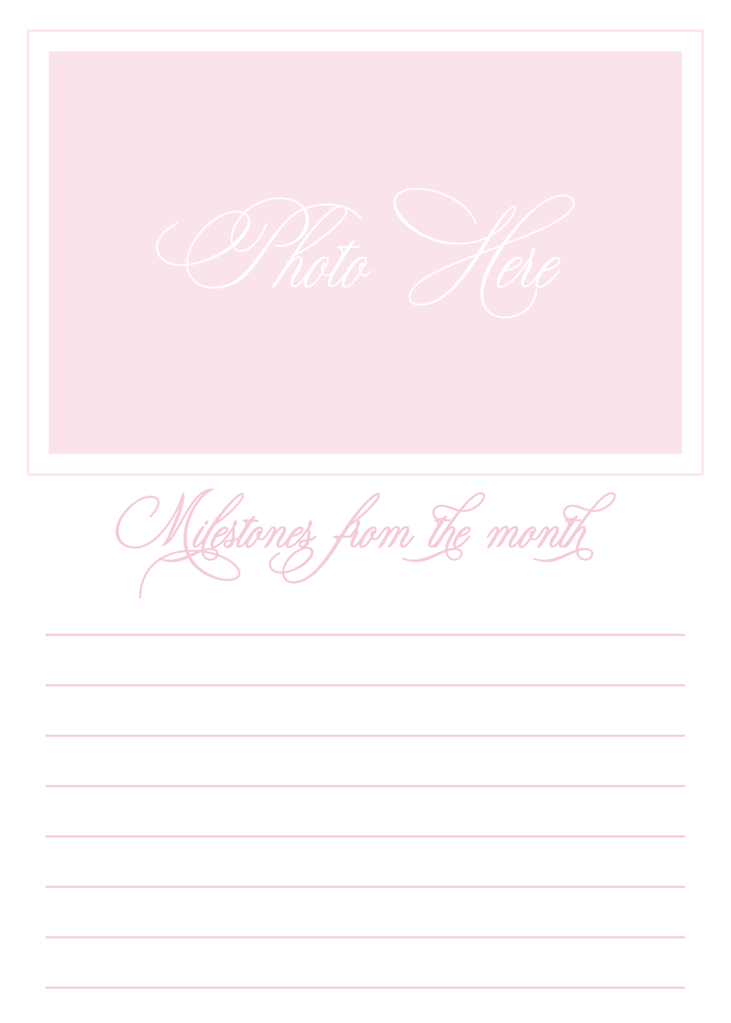 Heirloom Pink Floral Bow Crest Milestone Cards