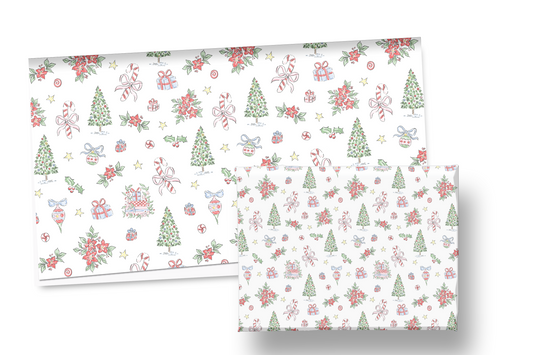 White Festive Holiday Wrapping Paper