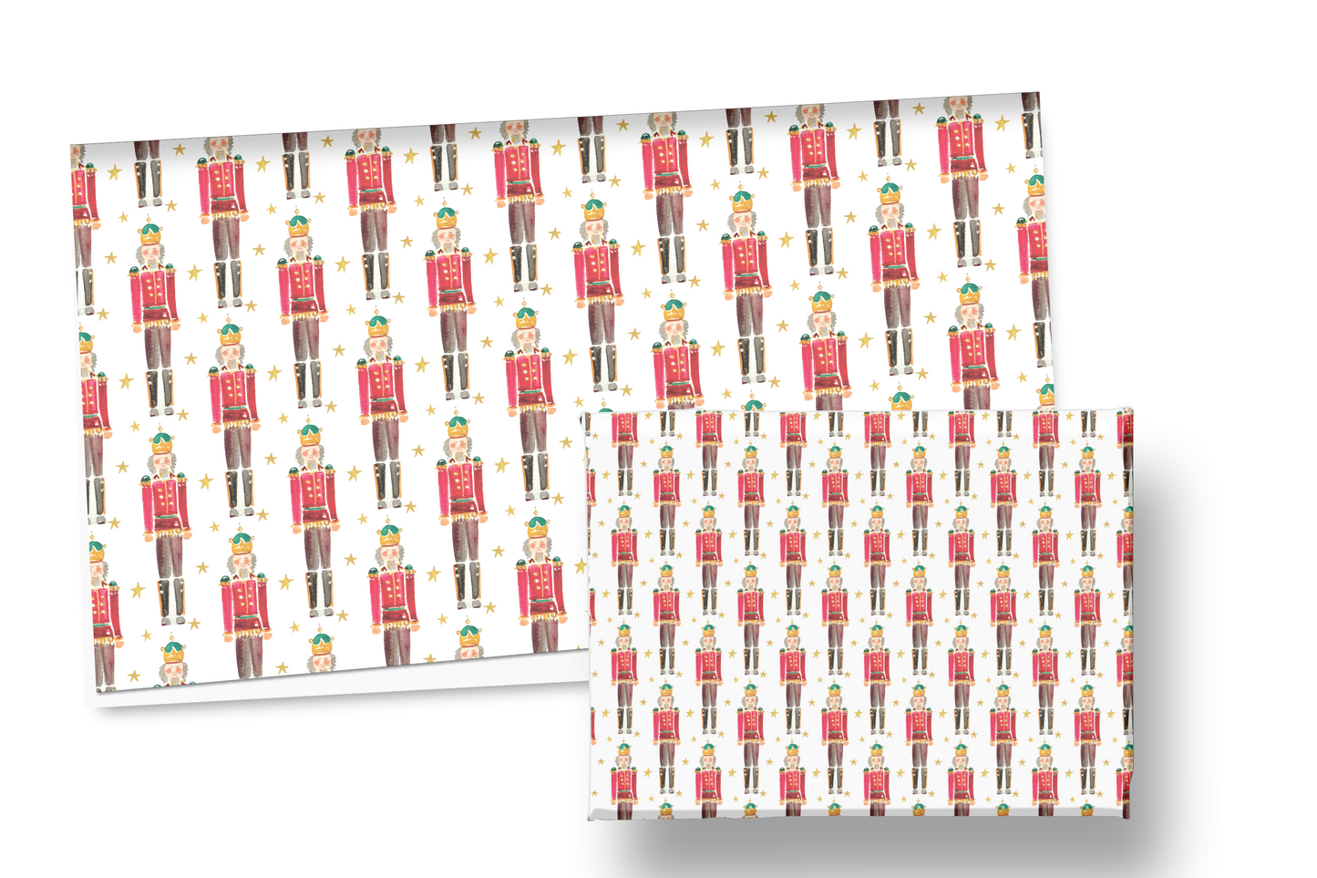 Red Nutcracker with Stars Holiday Wrapping Paper