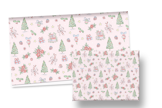 Pink Festive Holiday Wrapping Paper