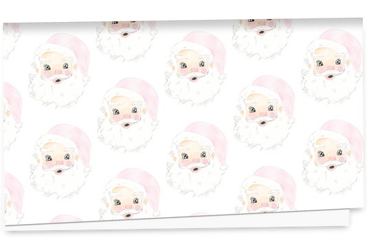 Pink Grand Millennial Santa Holiday Wrapping Paper