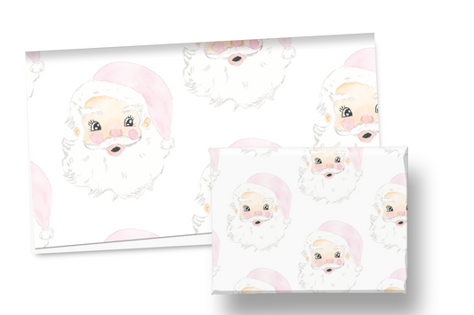 Pink Grand Millennial Santa Holiday Wrapping Paper