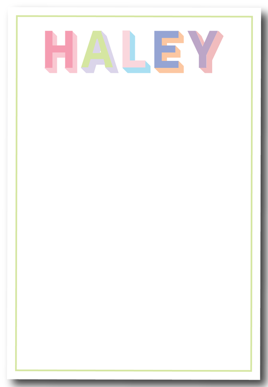 Modern Block Font Shadow Notepad - Customize Colors