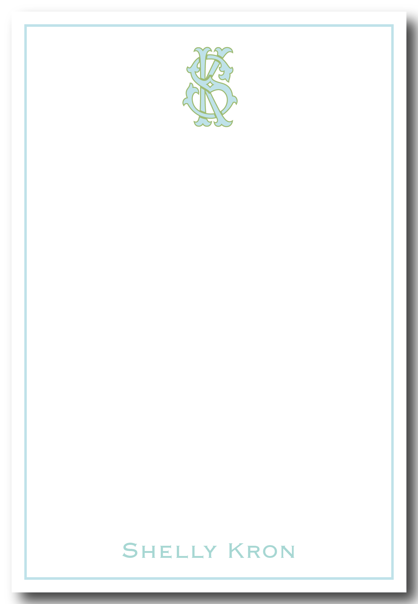 Chic Monogram Notepad- Customize Color(s)