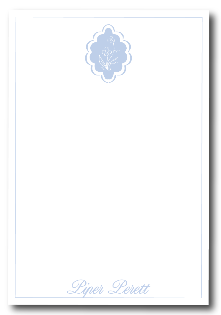 Blue Medallion Flower Notepad