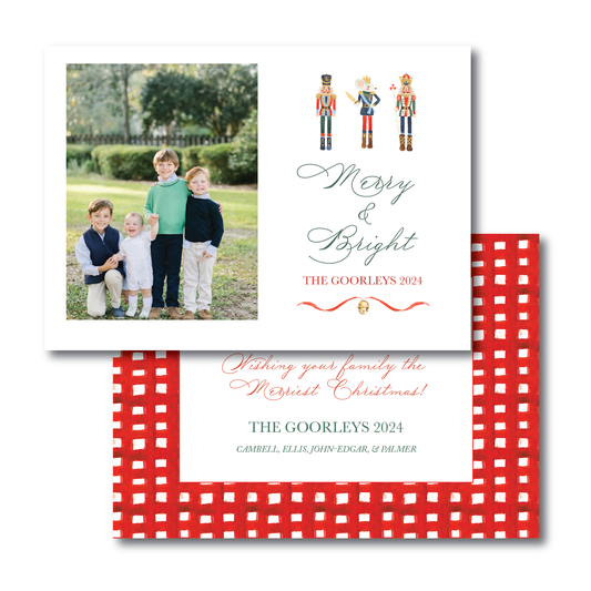 Nutcracker & Mouse  Holiday Announcement Card