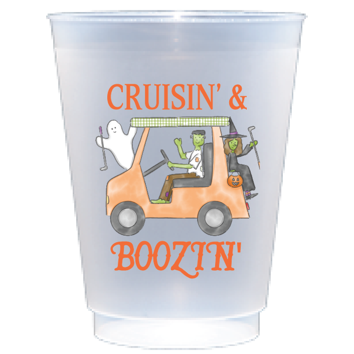 Orange Cruisin' & Bruisin' 16 oz Shatterproof Flex Cups