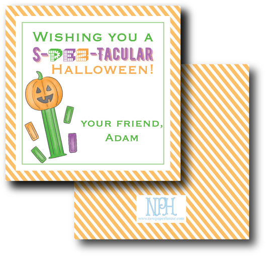 S-PEZ-Tacular Pumpkin Halloween Enclosure Card