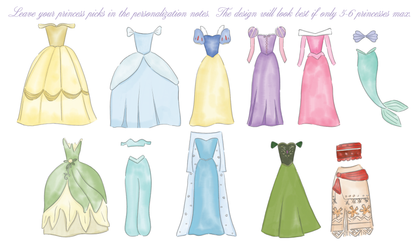 Princess Stationery Set- Customize- Pick your Princesses