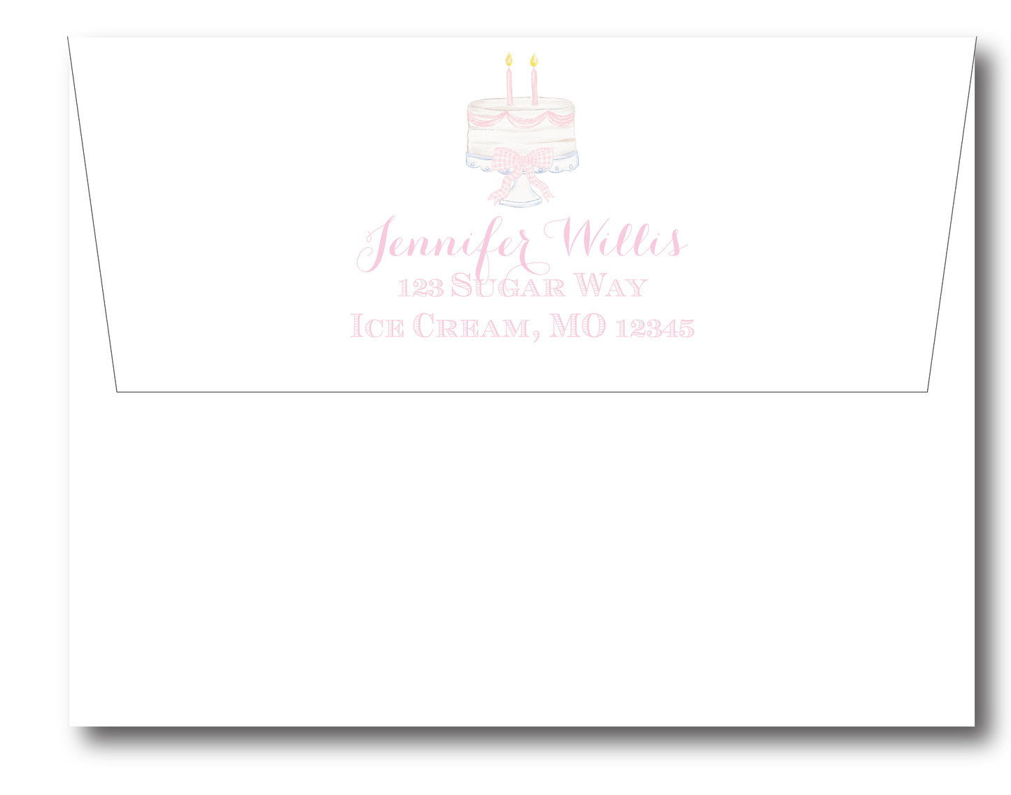 Pink Birthday Cake Birthday Invitation