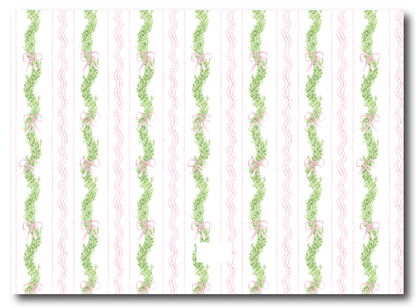 Pink Ribbon Garland Holiday Card