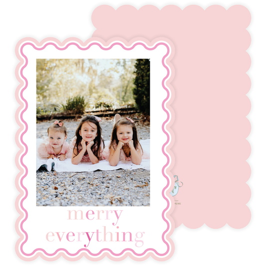 Pink Merry Everything Scallop Card