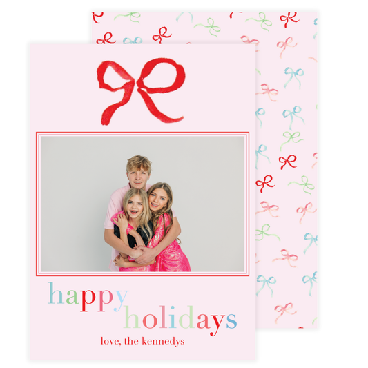 Colorful Bows Holiday Card