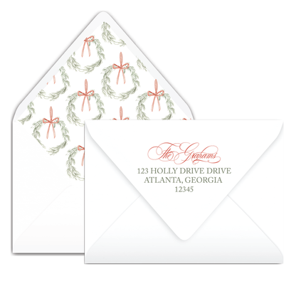 Red Cottage Garland Holiday Card