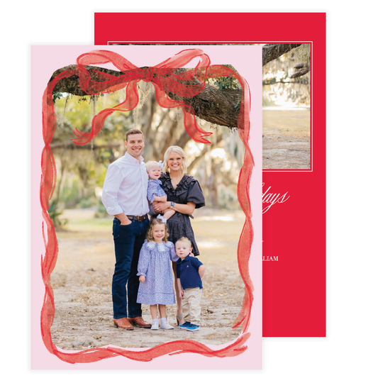 Red Bow Frame Holiday Card