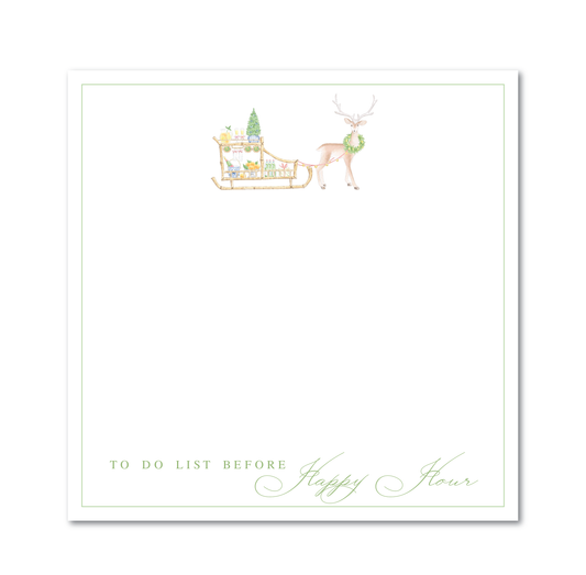 Reindeer Bar Cart EXTRA Large Notepad