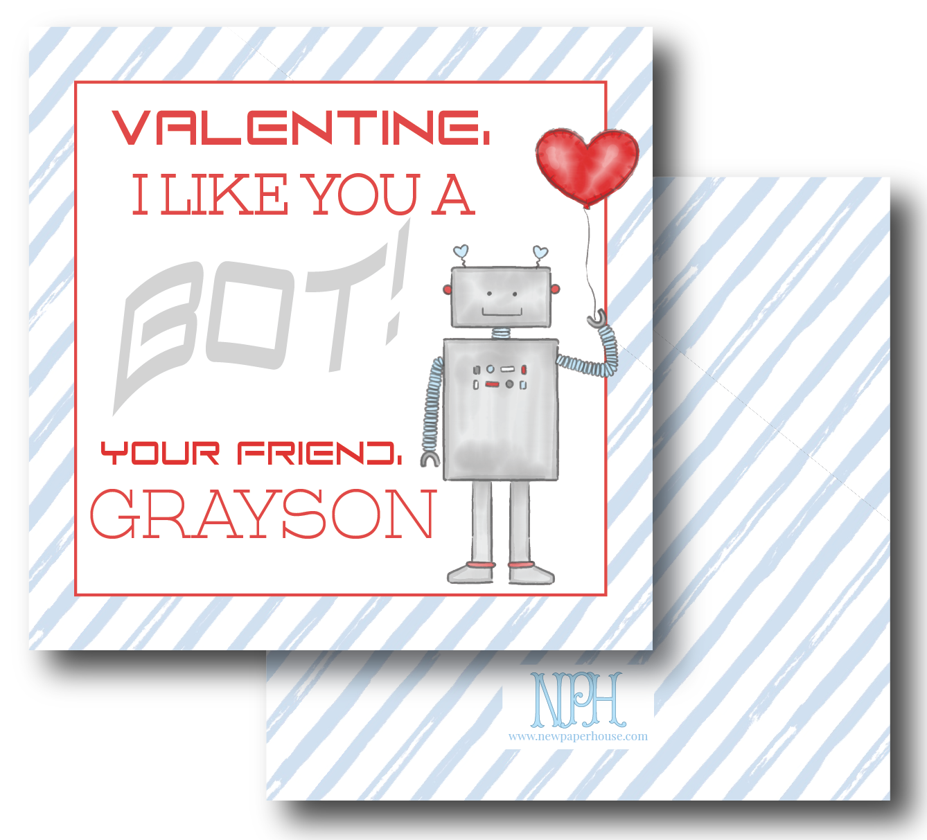 Like you A BOT Robot Valentine's Day Enclosure Card