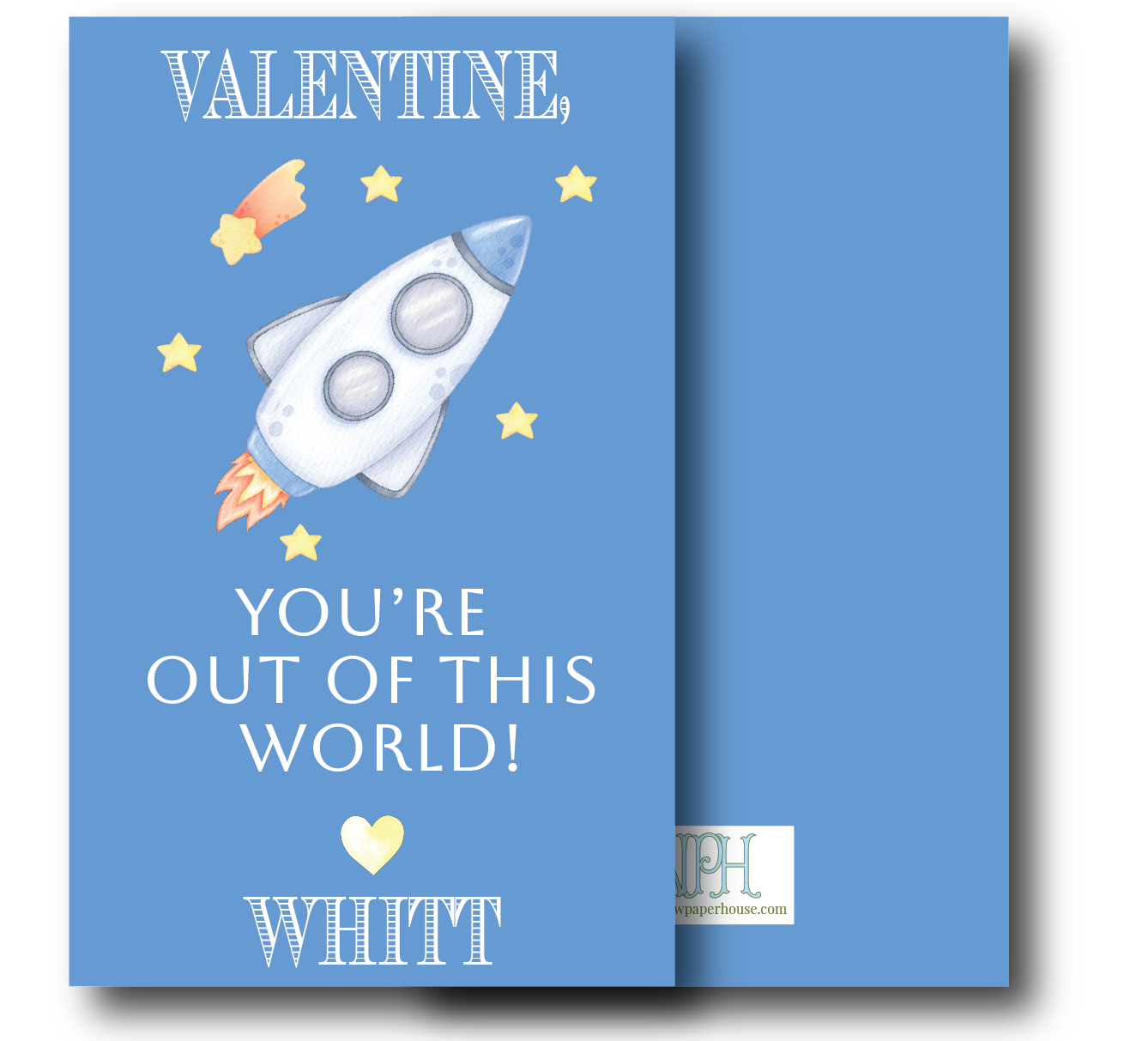 Out of This World Rocket Valentine's Day Enclosure Card