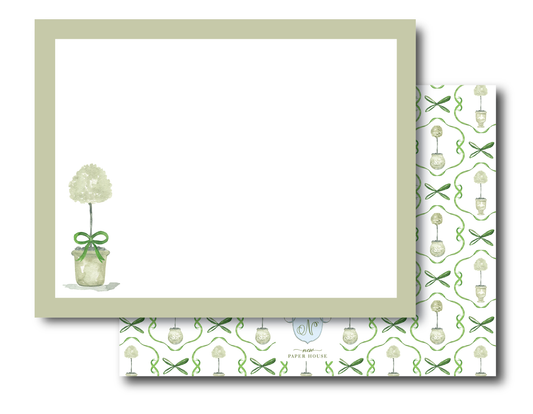 Green Topiary - Ready to Ship Stationery Set