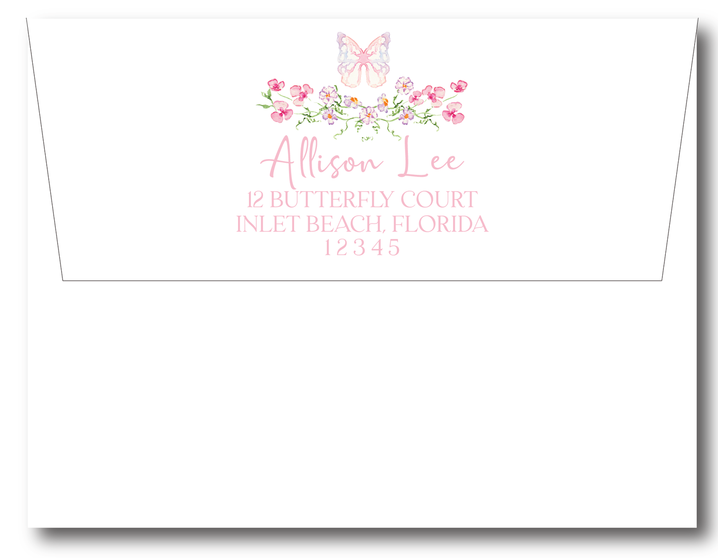 Butterfly With Florals Stationery Set