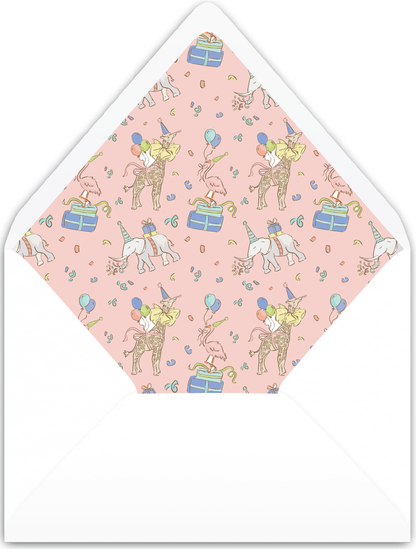 Pink Spring Party Animals Birthday Invitation