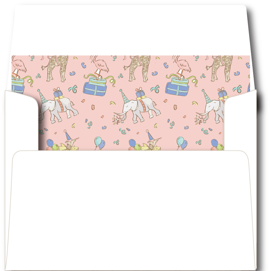 Pink Spring Party Animals Birthday Invitation