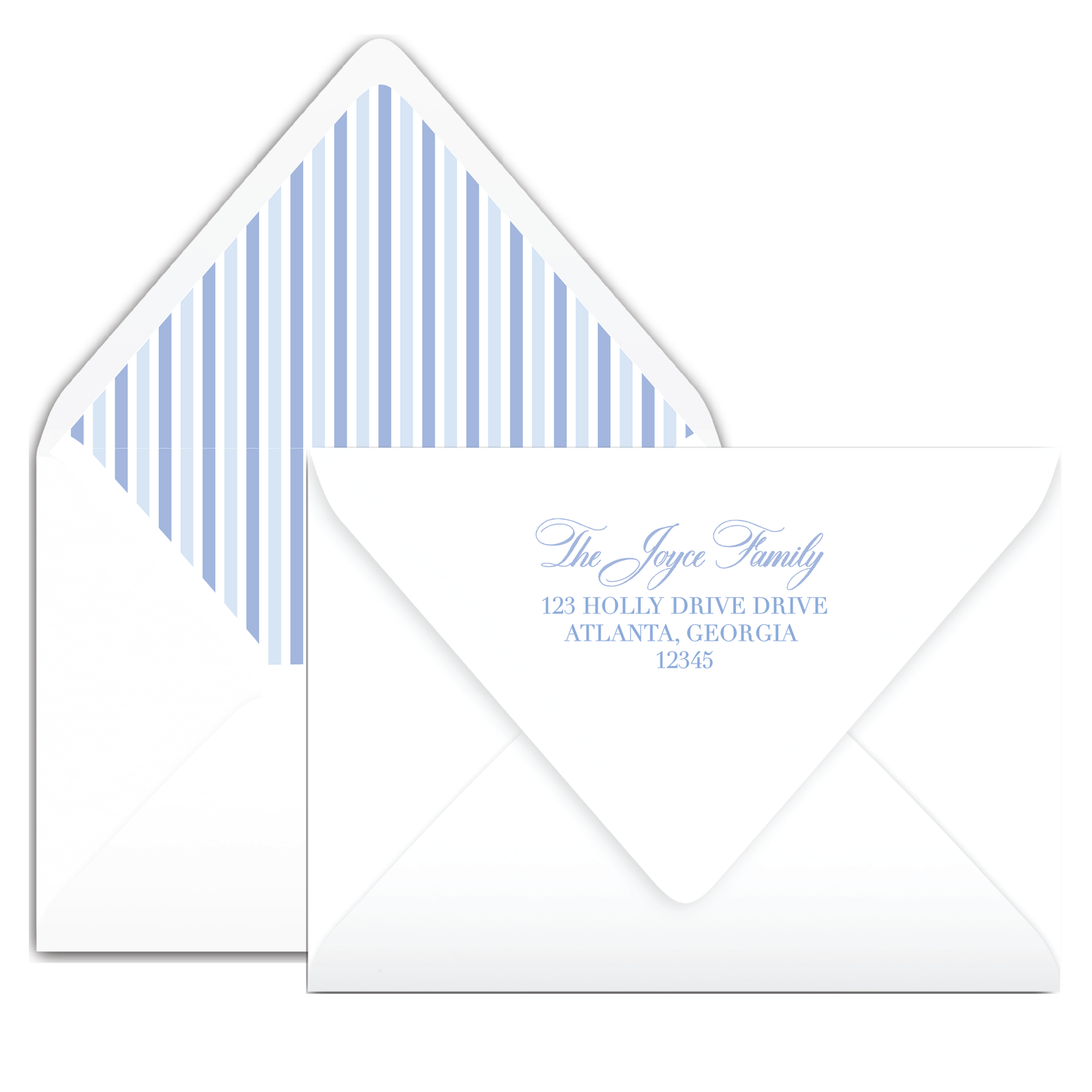 Blue Bow Frame Holiday Card