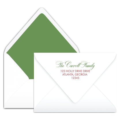 Green Garland with Red Bow Holiday Card