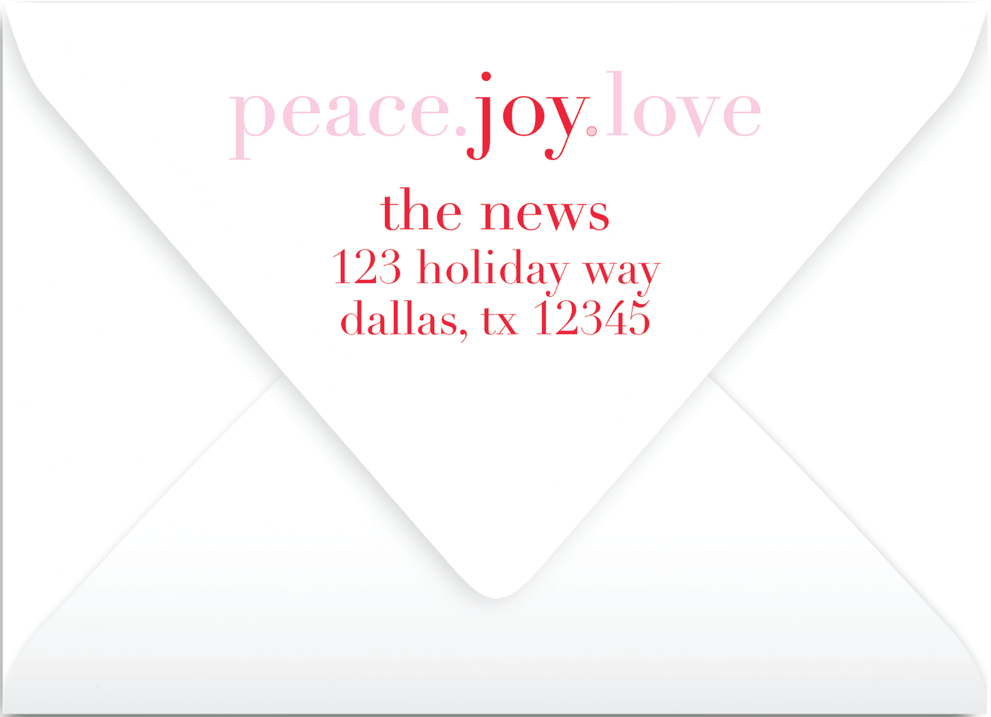 Peace.Joy.Love Scallop Pink/Red Holiday Card