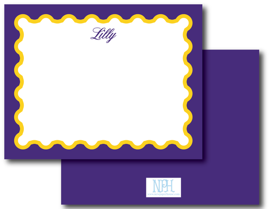 Framed Scallop LSU Stationery Set